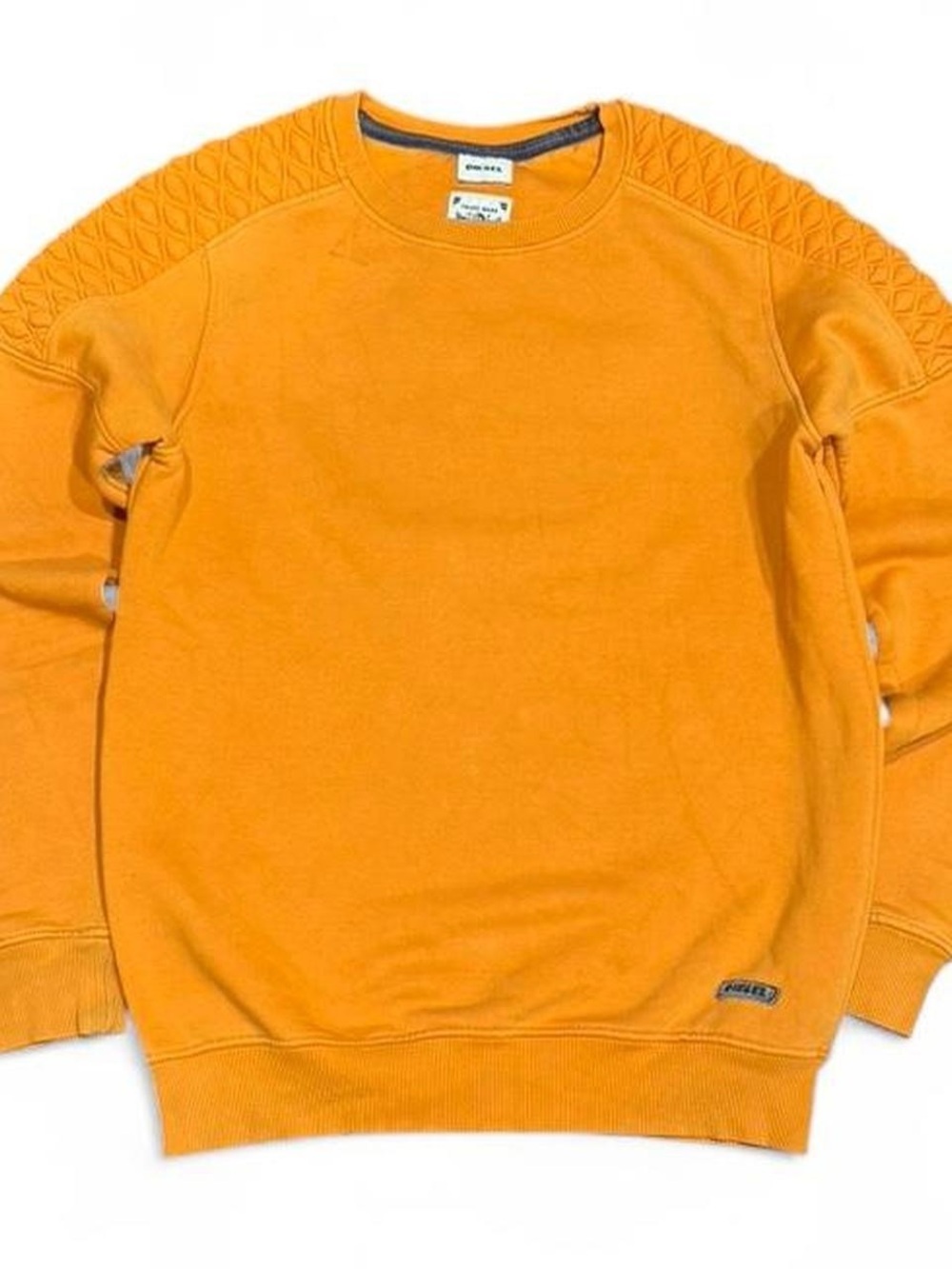 Y2K Diesel Orange Quilted Shoulder Sweater